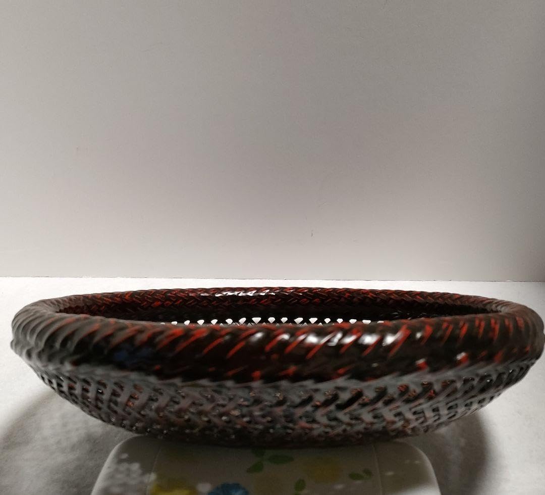 茶道具 折敷 漆器 籃胎漆器 Amazon.co.jp: 九藍 籃胎 漆器 竹編み菓子器伝統工芸菓子器 盛鉢茶道具